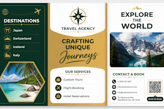 design professional travel brochure flyer and company catalog