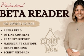 beta read or alpha read fiction novel, stories, scripts, critique manuscripts