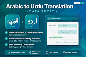 do data entry typing work and arabic to urdu translation