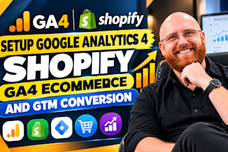 setup google analytics 4, shopify ga4 ecommerce and GTM conversion trackimg