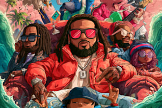 create custom cartoon album cover artwork