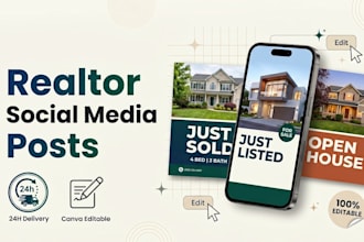 design real estate instagram posts and canva templates for realtors
