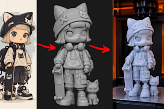 convert 2d image to 3d printable toy 3d head bust art toy for 3d printing