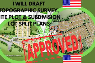 draft topographic survey, site plot and subdivision lot split plans