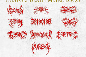 design merchandise band or metal font logo for your company