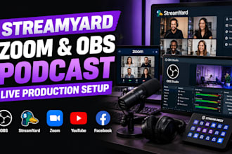 setup obs streamyard zoom webinar and podcast live production