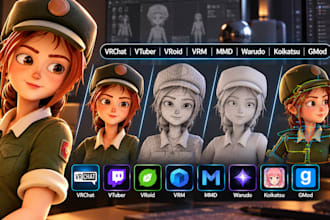 create, fix, port or rig vrchat, vtuber, vroid, vrm, mmd, warudo, koikatsu, gmod