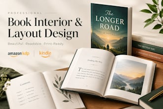 do book formatting, interior design and layout for KDP and ebook