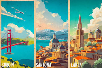 design retro vintage travel poster