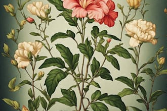 draw botanical watercolor clipart