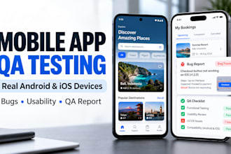 do mobile app QA testing on real android and ios devices for bugs and usability