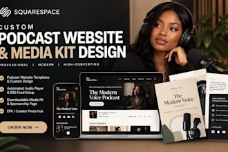 design premium squarespace podcast website and media kit