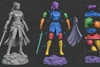 cut and key your 3d model for 3d printing