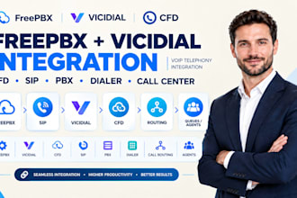 freepbx sip vicidial integration cfd call center pbx dialer route automation pro