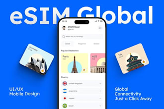 design and develop esim website, travel esim website, esim reseller website