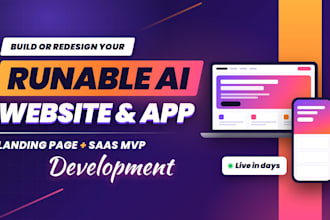 runable ai landing page runable business website runable web app