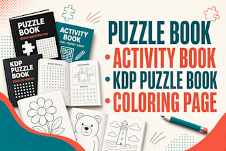 create puzzle book, activity book, kdp puzzle book, coloring page, bold and easy