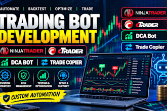 develop ninjatrader bot, ctrader bot,  dca trading bot, trade copier trading bot