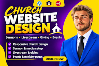 design or redesign a wordpress church website for pastors and christian ministry
