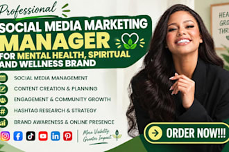 social media marketing manager for mental health, spiritual and wellness brand