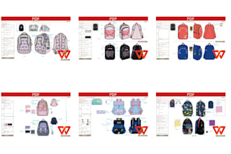 design a series of kids backpack sets and create the patterns