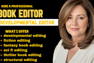 developmental editing for self published fantasy sci fi novels, thriller book