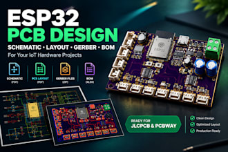 design pcb schematic and layout with gerber bom for esp32 iot hardware projects