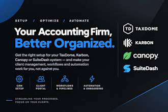setup taxdome karbon canopy suitedash client portal accounting CRM