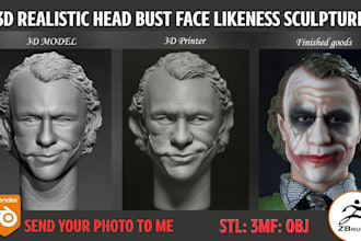 3d head bust sculpt for custom action figure face likeness sculpting 3d printing