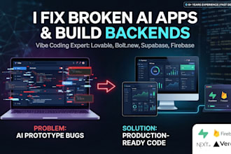 build or fix vibe coding apps, bolt new, or lovable apps with supabase