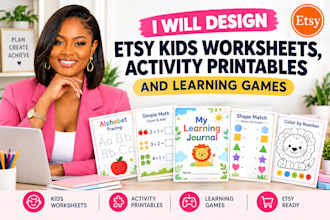 design etsy kids worksheets activity printables and educational games