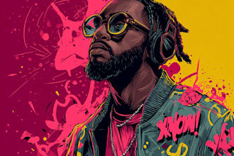 create dark fantasy art illustration for albums cover