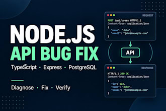 debug and fix your nodejs API or express backend bug