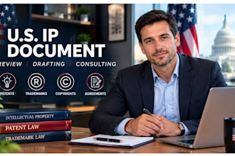 draft and review US patent trademark and IP documents