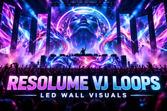 crete resolume vj loops led wall visuals and concart visuals events 3d animation