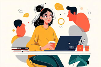 draw vectorised, modern, flat illustrations