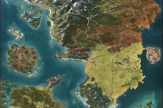 create a fantasy map, vector map