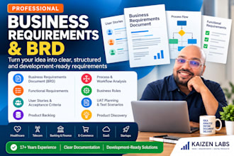 create a professional brd and business requirements for your software project