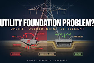 solve utility foundation uplift, overturning, settlement, seismic load problems