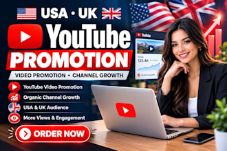 do USA UK youtube video promotion and promote your channel for organic growth