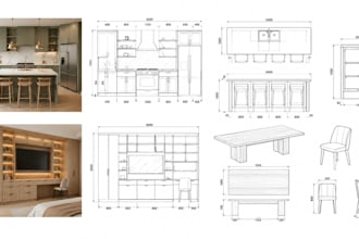 create millwork, shop drawing, casework for kitchen cabinet and furniture