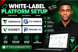 setup tekmatix, fg funnels, ivorey and pipelinepro sales funnel ghl automation