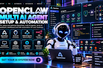 fix setup open claw multi ai agent jarvis ai assistant dashboard n8n automation