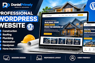 build a construction roofing renovation handyman or plumbing wordpress website