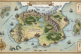 create a custom fantasy world map for your book, rpg world map or game