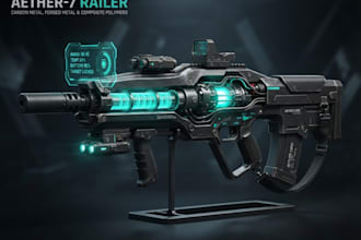 high quality weapon concept art for gaming and more