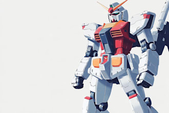 make gundam character illustration
