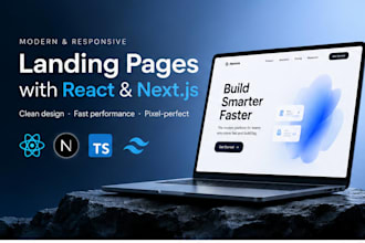 build a modern responsive react nextjs landing page