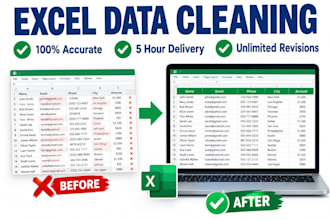 clean excel data and format spreadsheet professionally