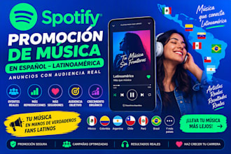 do spanish latin america spotify music track promotion with ads real listeners